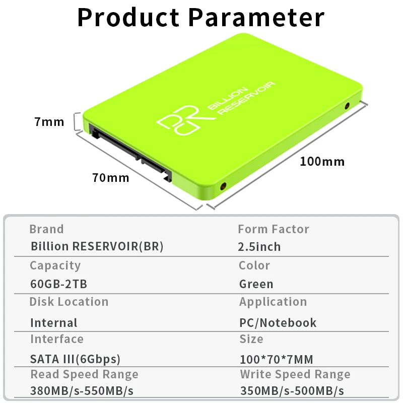 BR SSD SATA 2.5'' SSD 128GB Solid State Drive 1TB SSD SATA 3.0 Hard Drive Disk internal ssd SATA3 for Laptop Desktop