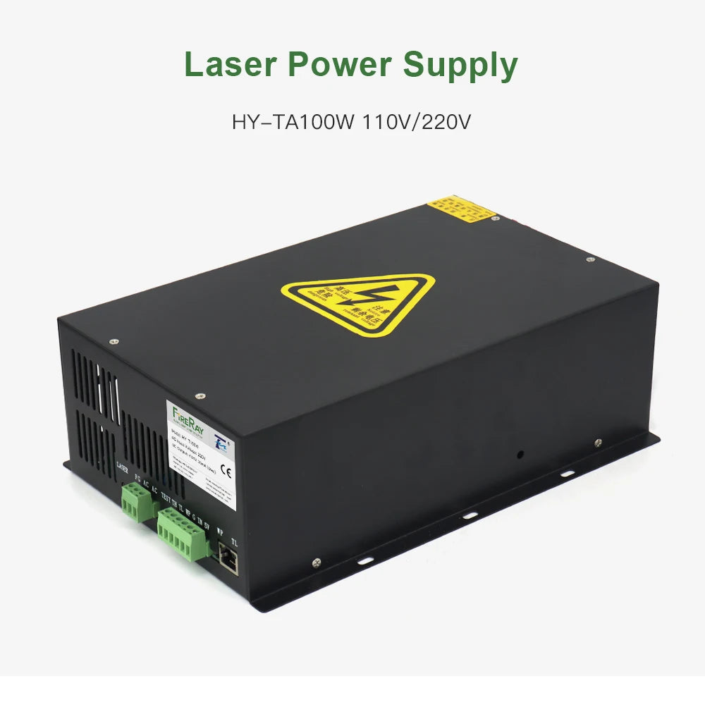 FireRay 100W CO2 Laser Power Supply HY-TA100W for CO2 Laser Engraving Cutting Machine Long Warranty