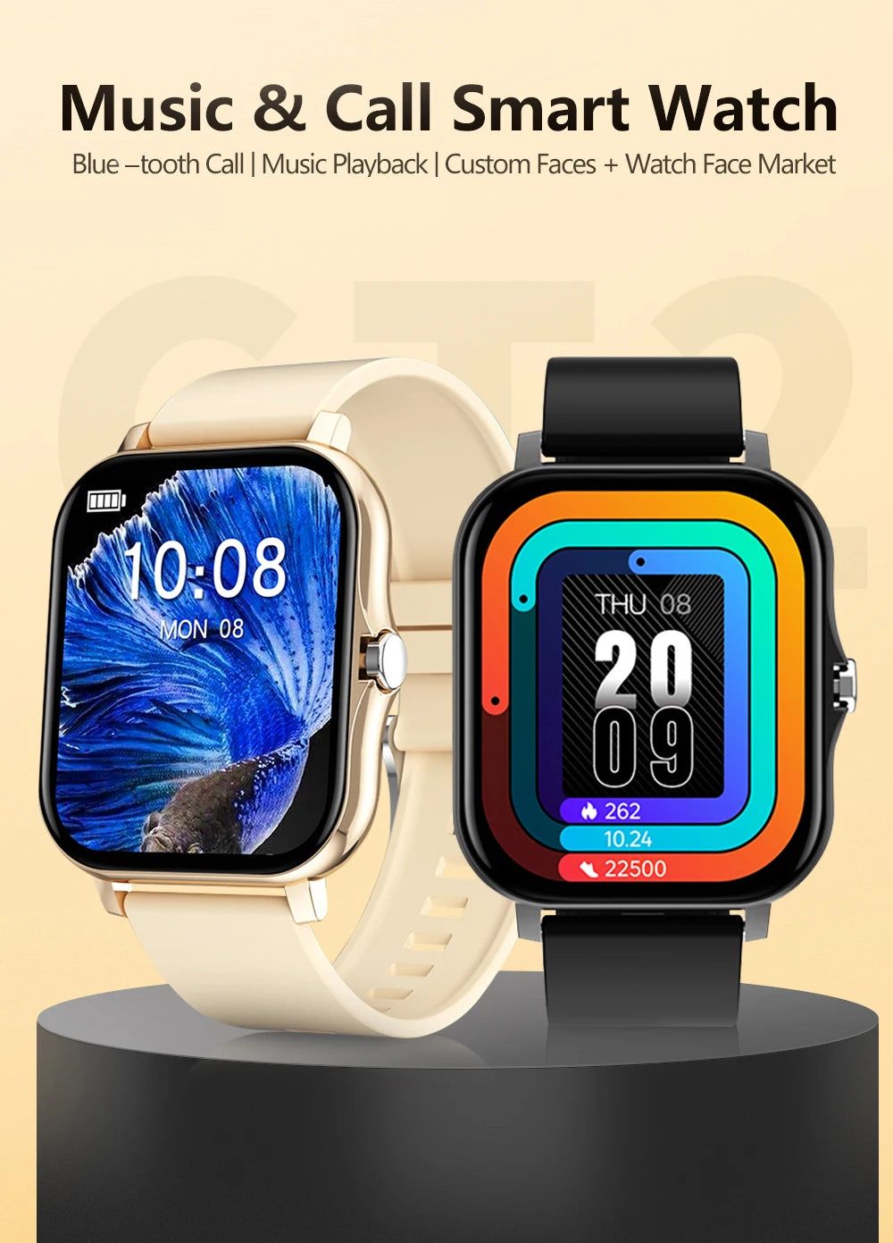 1.83'' Sport Smart Watch Fitness Clock Health Monitor Waterproof Smartwatch Wireless Call Watches for Men Women IOS Android 2025