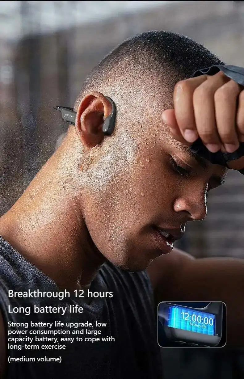 Bone Conduction Bluetooth Earphones Wireless Headset Waterproof Dual Mic Noise Reduction Type-c Charging Sports Earphone