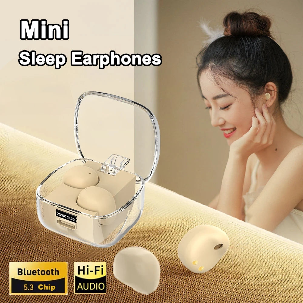 NEW Mini Sleep Earphones Wireless Invisible Earbuds Bluetooth 5.3 Headphones Noise Reduction Waterproof Sports Headsets With Mic