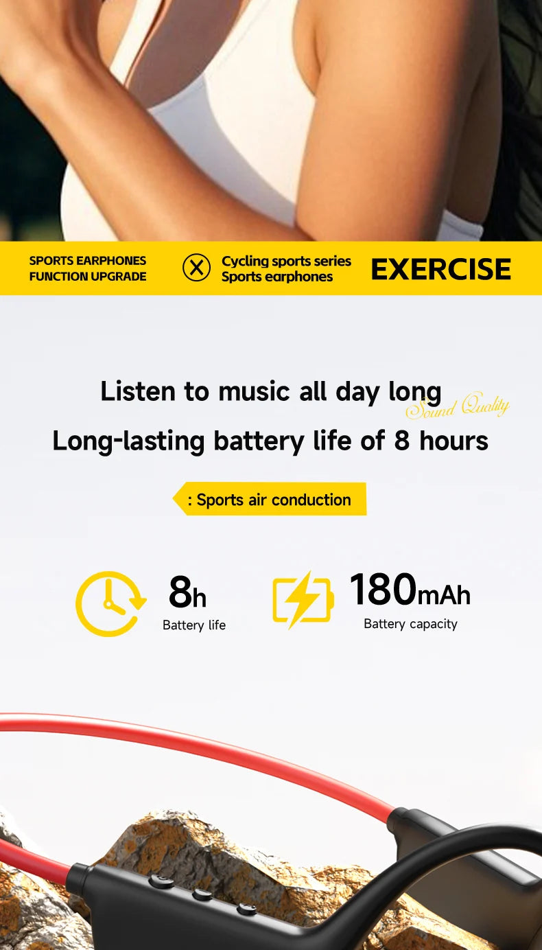 Bone Conduction Earphones Wireless Swimming Sports Earphones for Fitness Sports