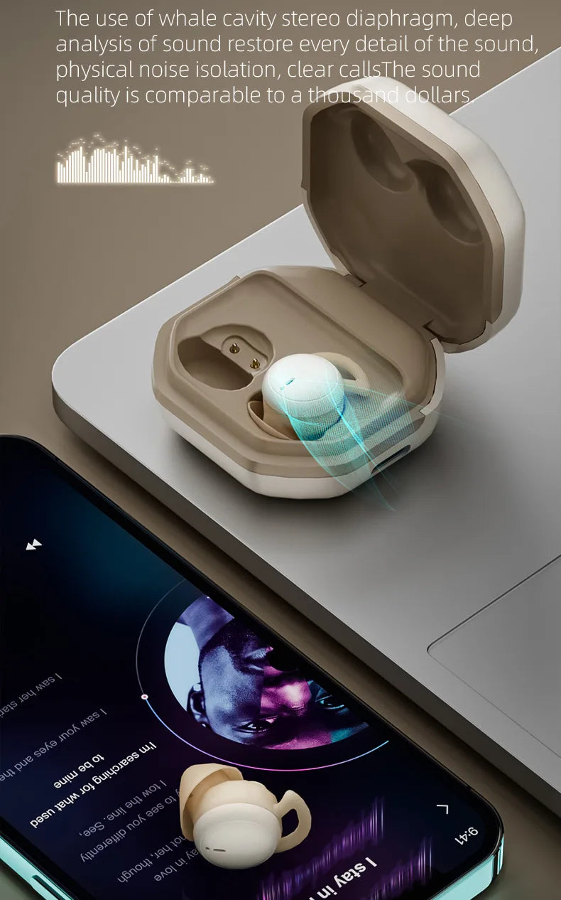 Sleeping Earbuds Bluetooth Mini invisible Small Bluetooth Eraphones Mini Comfortable Noise Blocking for Side Sleeping Home Work