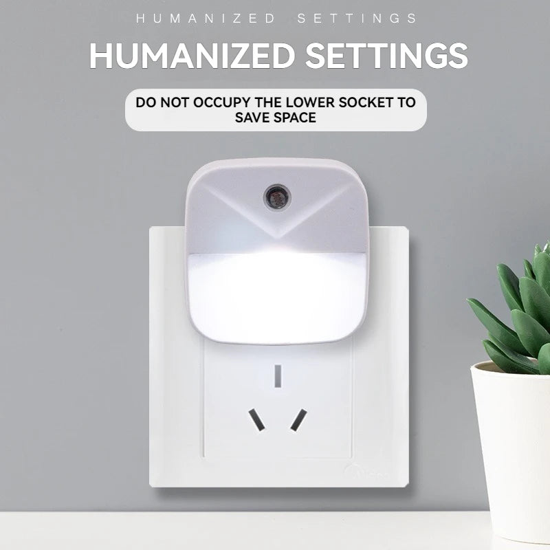Smart Auto LED Night Light: Motion Sensor & Dusk-to-Dawn Plug-in for Energy Saving Home/Gift