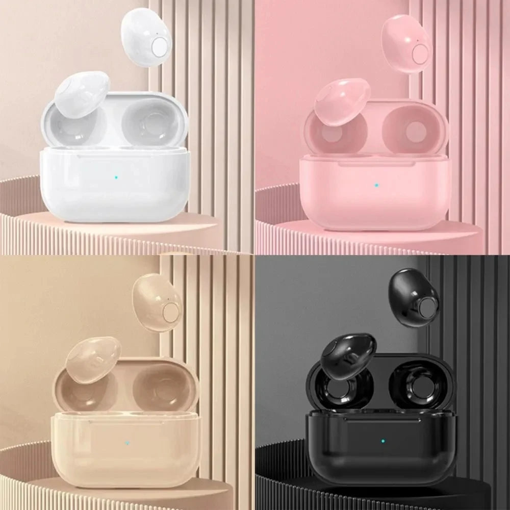 Invisible Sleep Mini Headphones Bluetooth TWS Wireless Earphones with Microphone Noise Cancelling In-Ear Earbuds Sports Headset