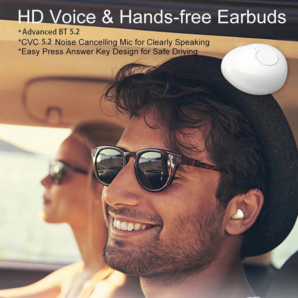 Invisible Sleep Mini Headphones Bluetooth TWS Wireless Earphones with Microphone Noise Cancelling In-Ear Earbuds Sports Headset