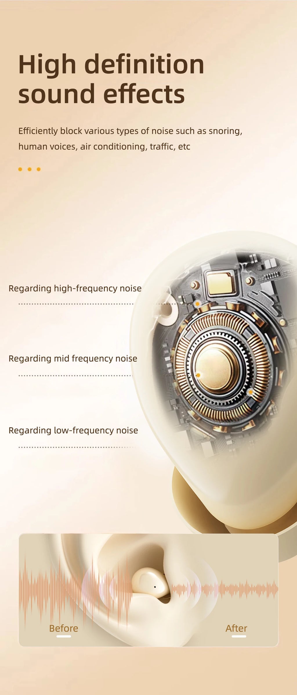 Mini Headphones Wireless Bluetooth Earphones 5.4 TWS In Ear Invisible Headsets HIFI Bass Sleep Earbuds Noise Reduction Earphone