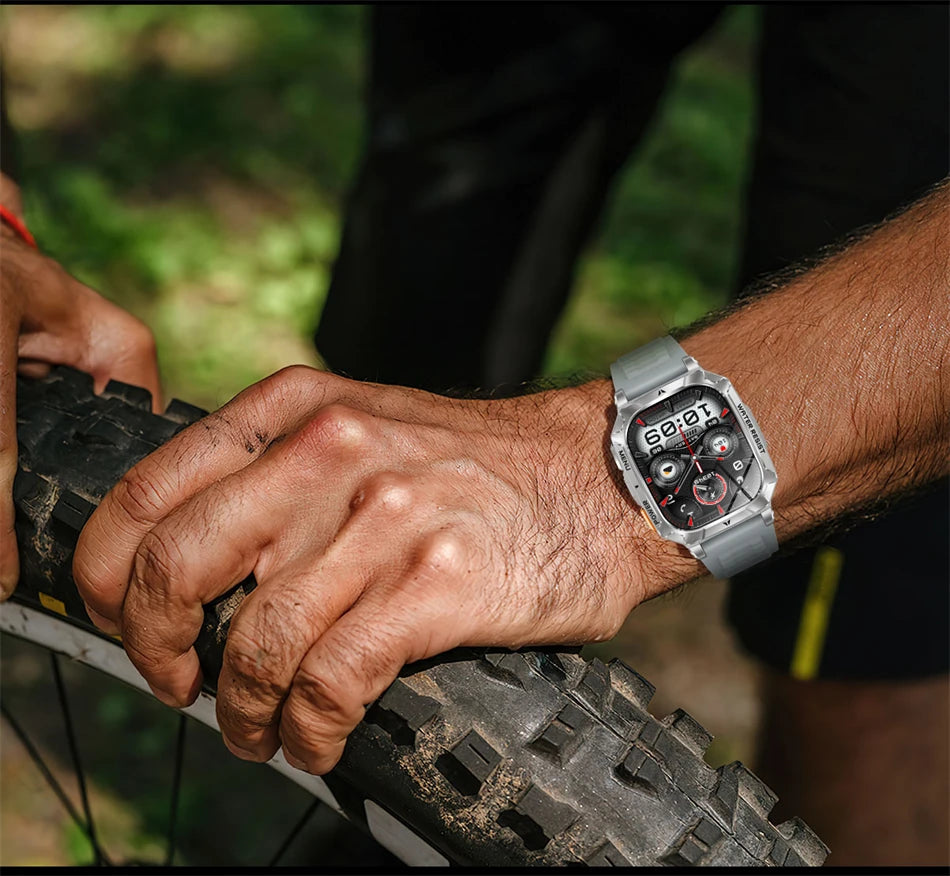 Rugged Military 1400mAh Battery Smart Watch Fitness Tracking IP68 Waterproof Tactical Sports Flashlight 2026 New Men Smartwatch
