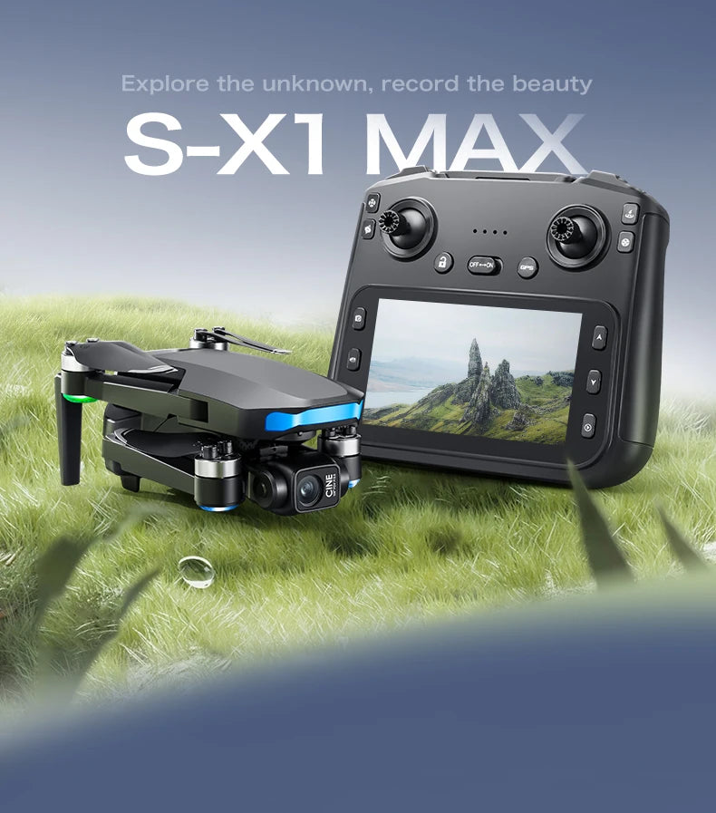 S-X1 MAX 4K Professional Drone With HD Camera 3-Axis Gimbal GPS Dron Brushless 5G WIFI Screen Remote Control RC Quadcopter Toys