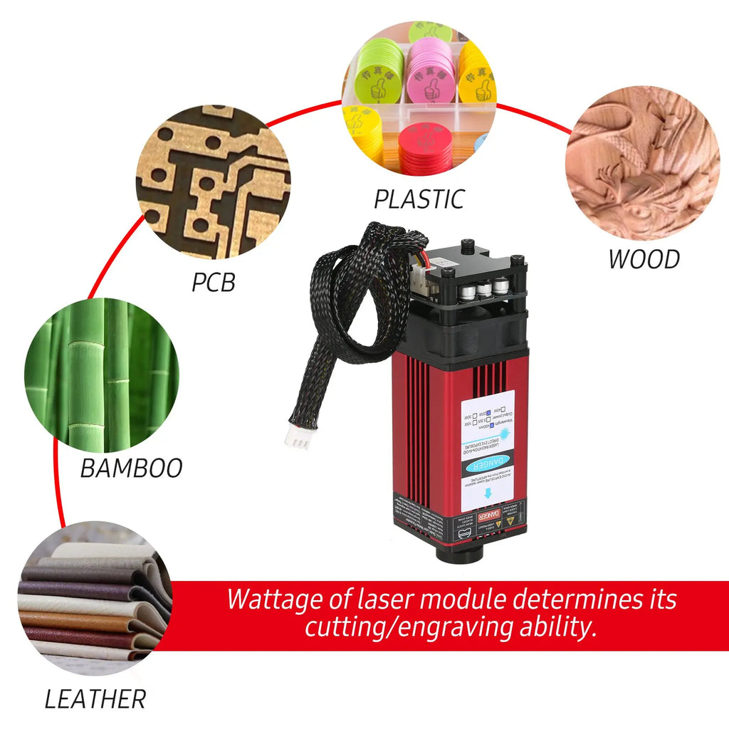 Laser Module 450nm Engraving Laser Head Adjustable Length High Precision Engraving for Laser Engraving Machine CNC Router