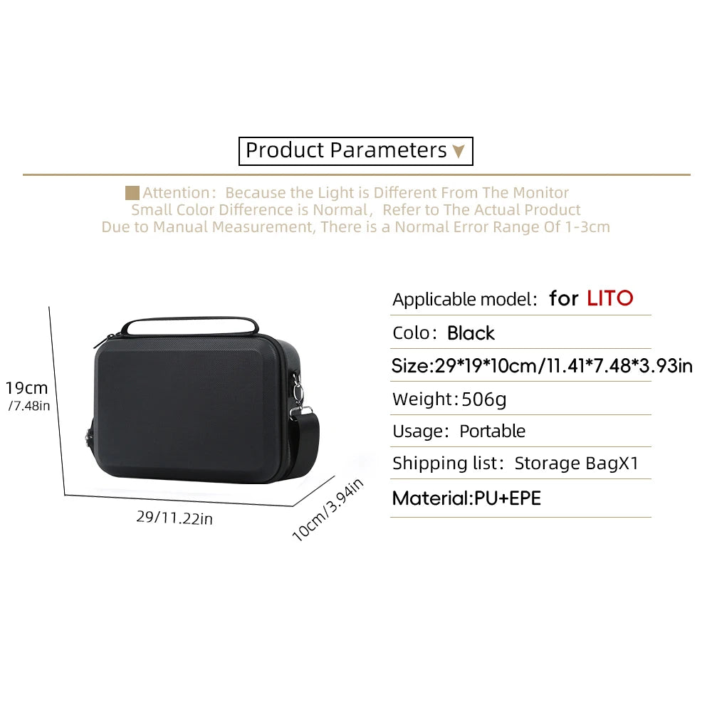 Portable Protective Storage Bag for DJI Lito X1 / Lito 1 Drone Carry Case for RC-N3 Remote Control & Battery Drone Accessories