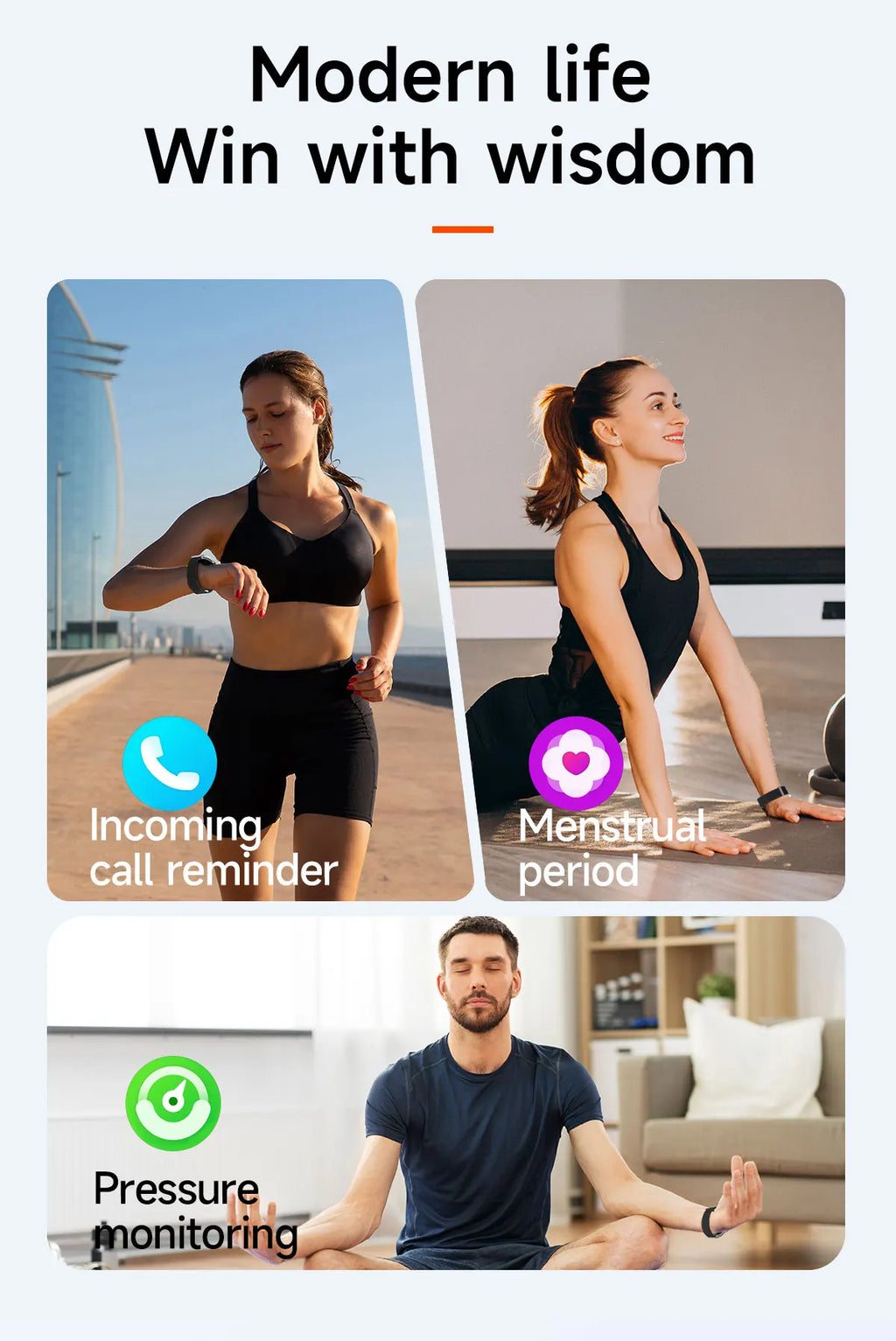 2025 New Screenless Smart Watch Men Sport Outdoors Fitness Tracker Heart Rate Monitor IP68 Waterproof Smartwatch For Andrio iOS