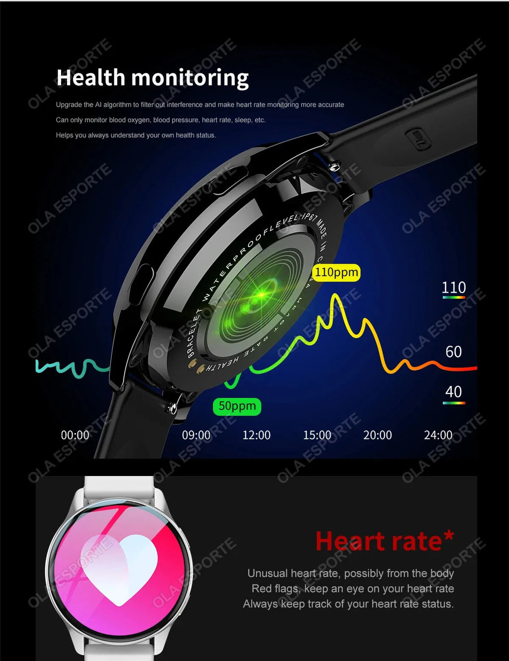 Smart Watch 1.32inch HD AMOLED Screen Bluetooth Call Health Monitor Smartwatch Men Women Fitness Sports Watches For Android IOS