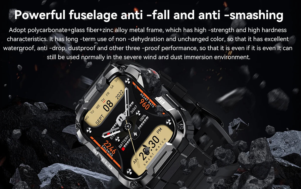 Military Smart Watch Men GPS Tracker Wireless Call Fitness Hours Waterproof Sports Smartwatch for Women Android IOS Phones 2025