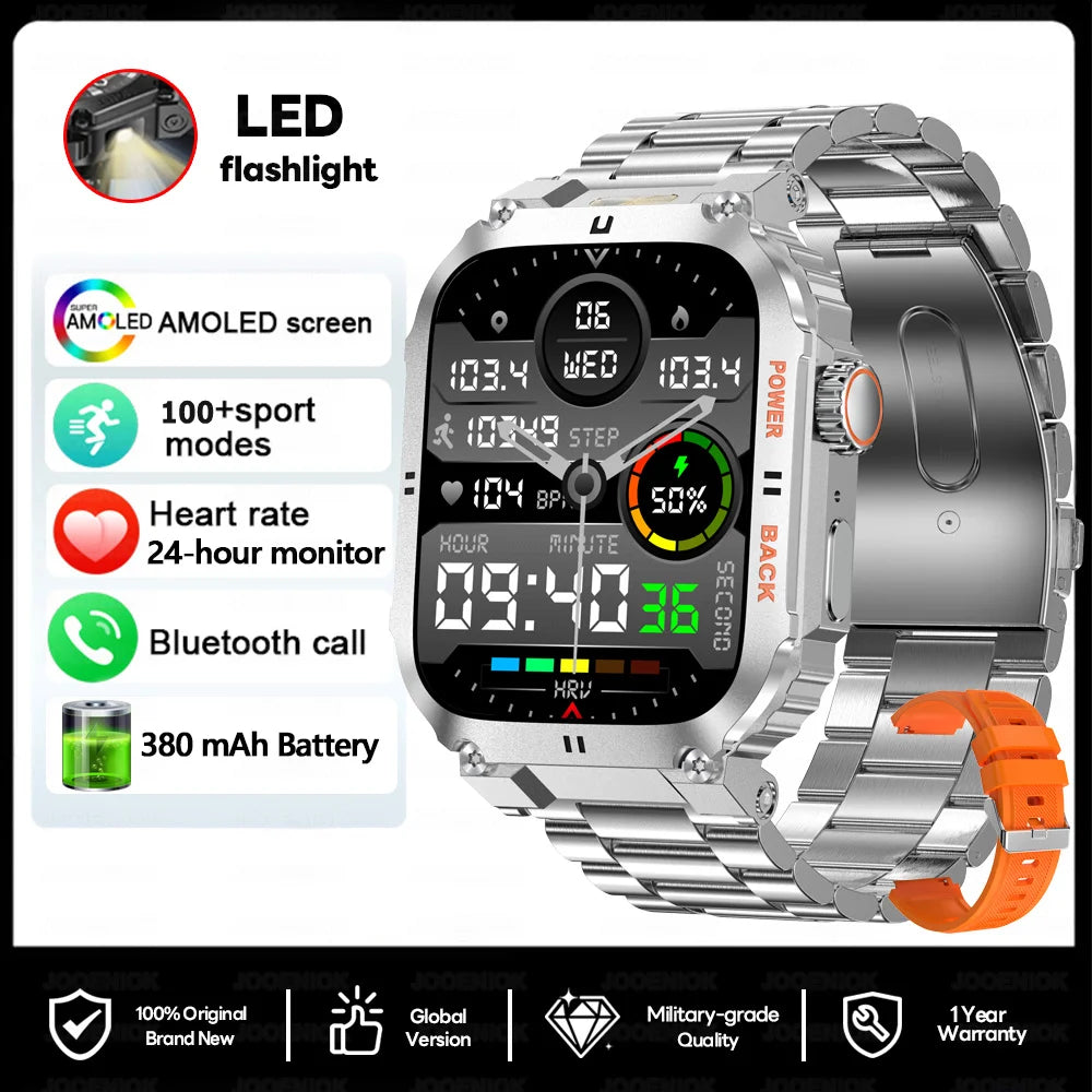 Outdoor Military Smartwatch Men GPS Sports Android iOS 1.91-inch Touch Screen Bluetooth Call Waterproof Smart Watch Android IOS