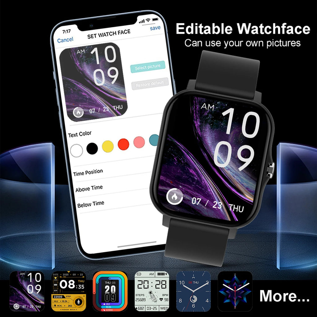 2025 New Smart Watch Men Women Gifts 1.83'' Full Touch Screen Sport Fitness Tracker Smartwatch Men BT Calls Digital smarthwhatch