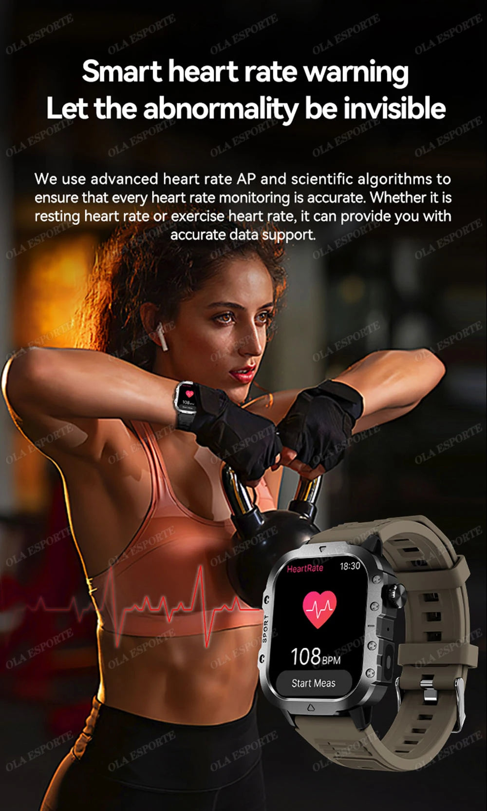 Military Smart Watch Men Waterproof Outdoor Sports Tracker LED Flashlight Bluetooth Call Men Smartwatch For Android iOS