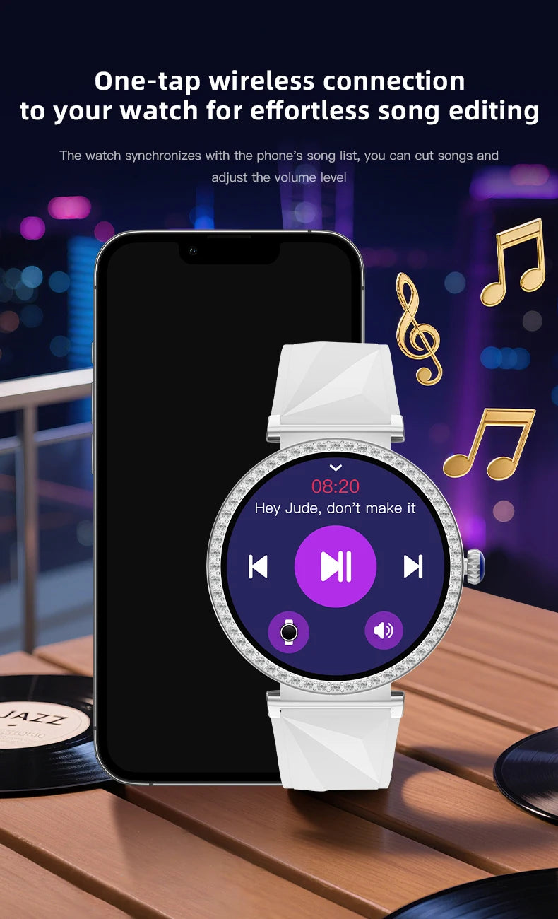 LIGE New 1.27" HD Screen Smart Watch For Women Health Band Waterproof Fitness Tracker Bluetooth Call Bracelet Ladies Smartwatch