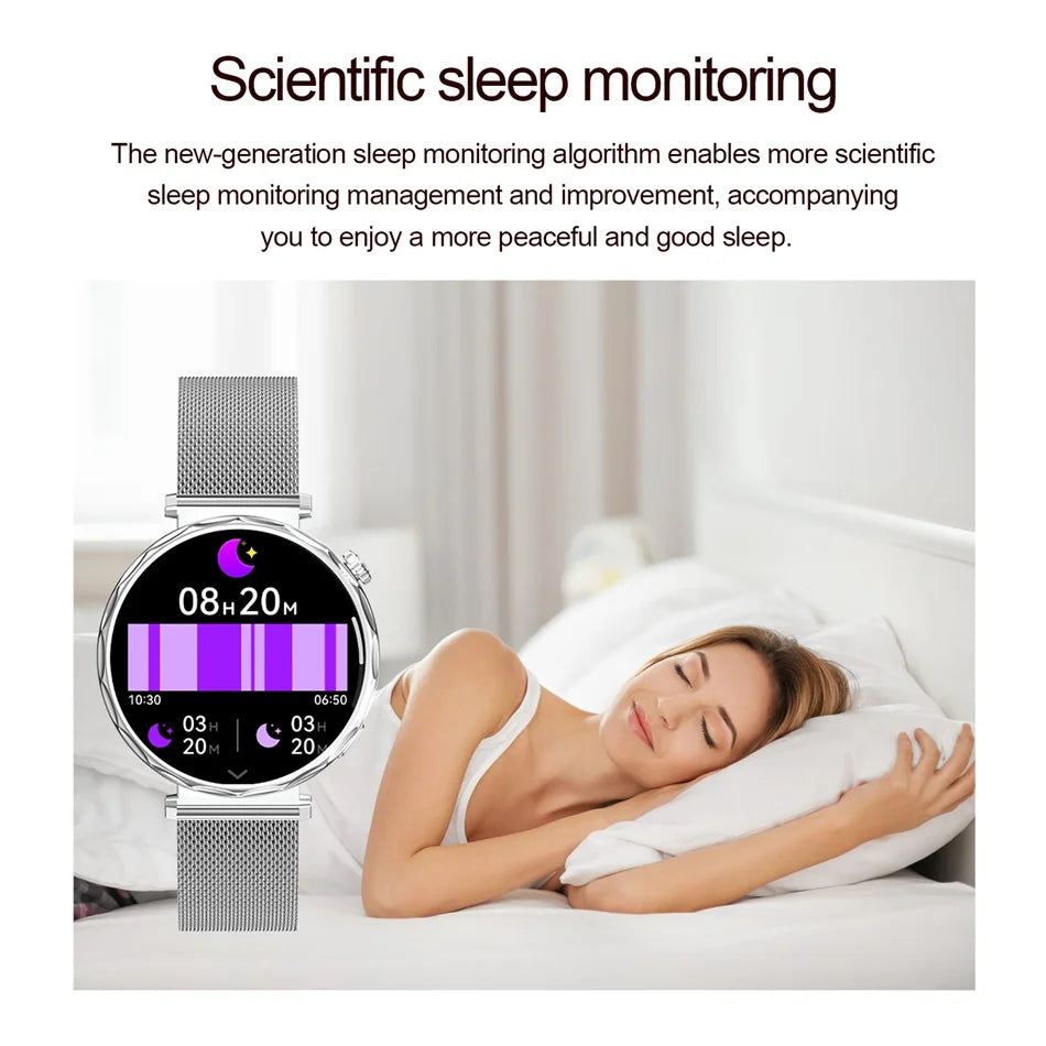 Bluetooth Call Smartwatches Ladies AMOLED HD Screen Heart Rate Monitor Bluetooth Call IP68 Waterproof Smart Watch 2025 New