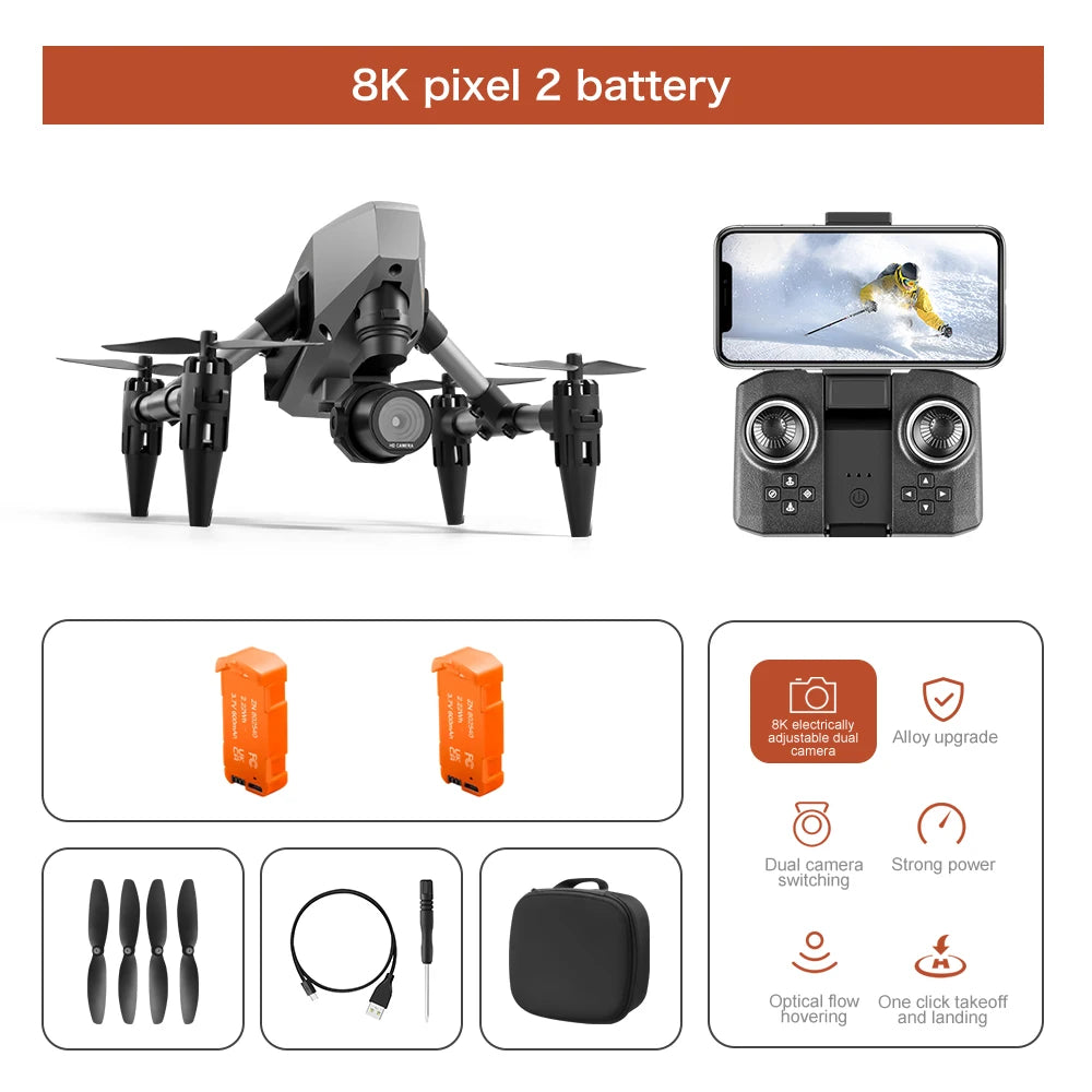 XD1 mini Drone Aluminium 8k Aerial Video Camera Optical Flow Fixed Height Quadcopter 360° Flip RC Dron for Kids Toys Boy