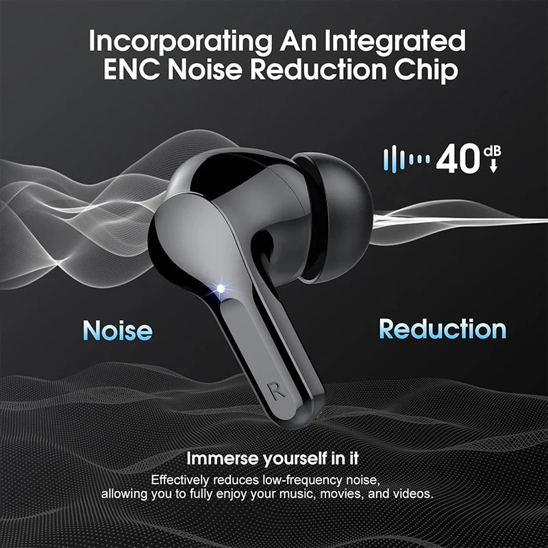 Wireless Ear Buds BT5.4 with LED Display IP7 Earphones HiFi Stereo Earbuds ENC Noise Cancelling Headphones with 48H Play Time