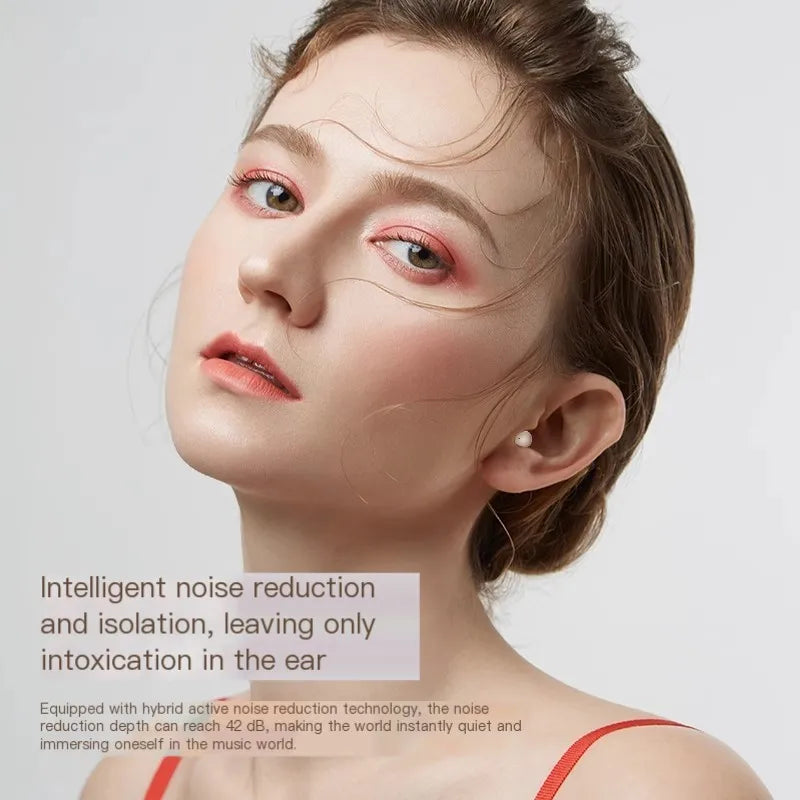 Invisible Mini Earphone Wireless Bluetooth 5.3 Noise Cancellation Painless Sleep Earphone TWS Lightweight Hifi Sports Headphone