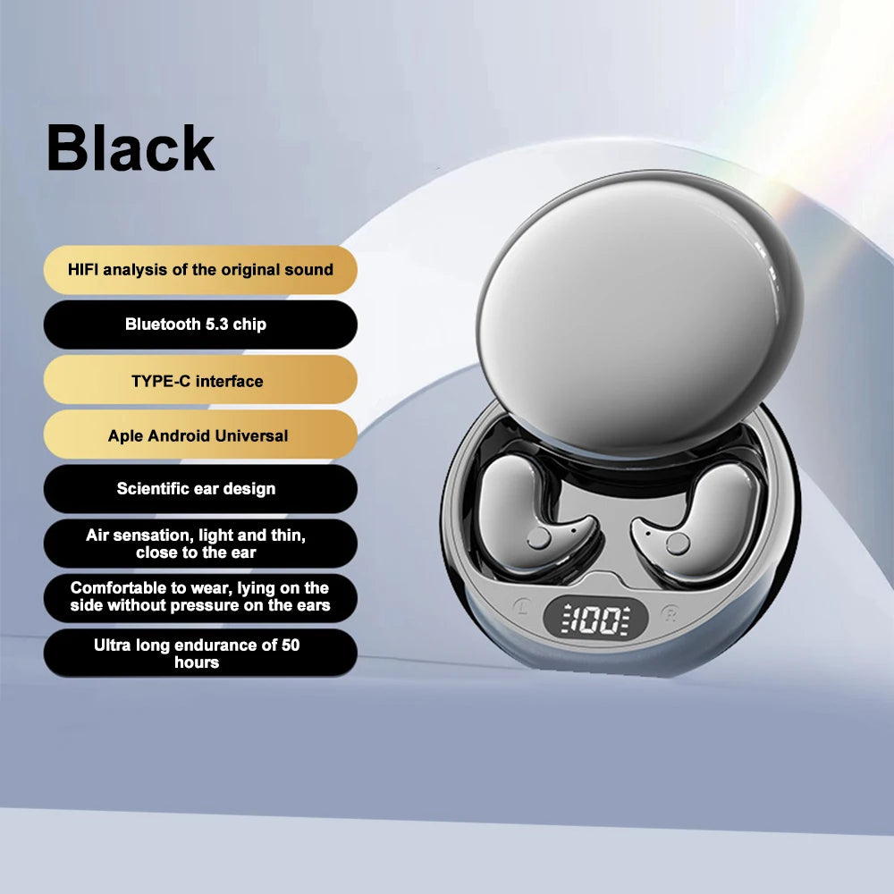 Mini Deep sleep Earbuds Bluetooth 5.3 Waterproof Earphone Noise Reduction Hidden Sports Headset Invisible Sleep Headphones