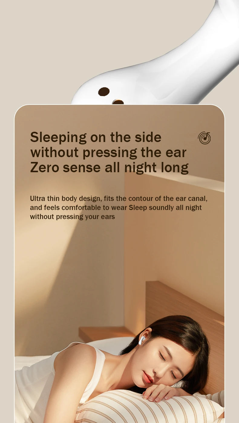 TWS Wireless Bluetooth 5.3 Earphone With Noise canceling LED Power Display Sport Earbuds Casein-Ear Music Clip on Earpods