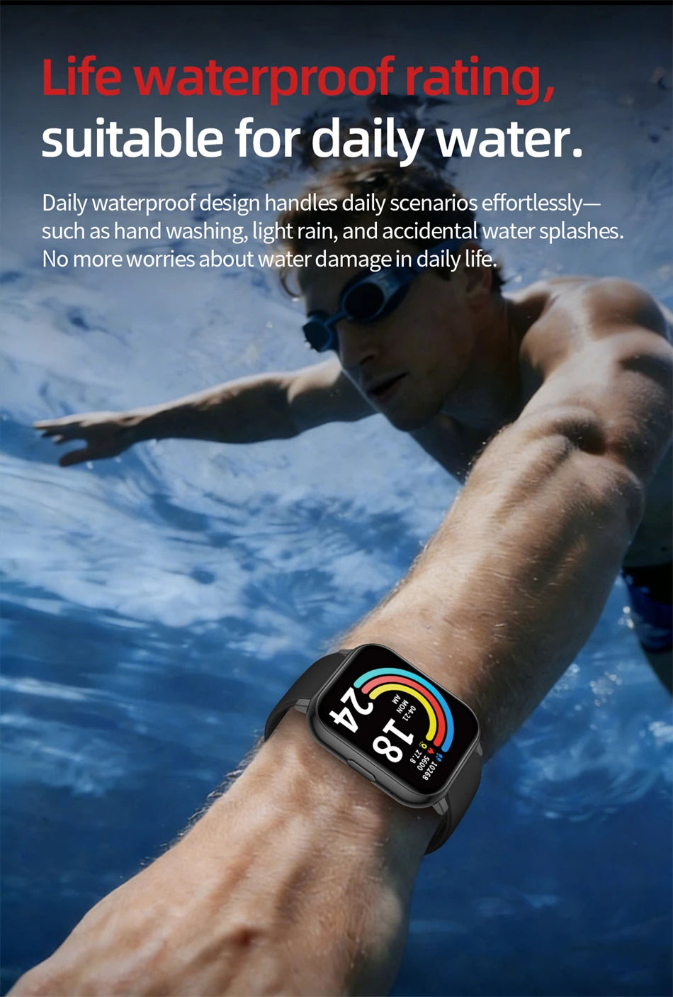 LIGE Digital Watches Women Smart Watch Men 1.83" Full Touch Screen Fitness Tracker Bluetooth Call Smartwatches for Android iOS