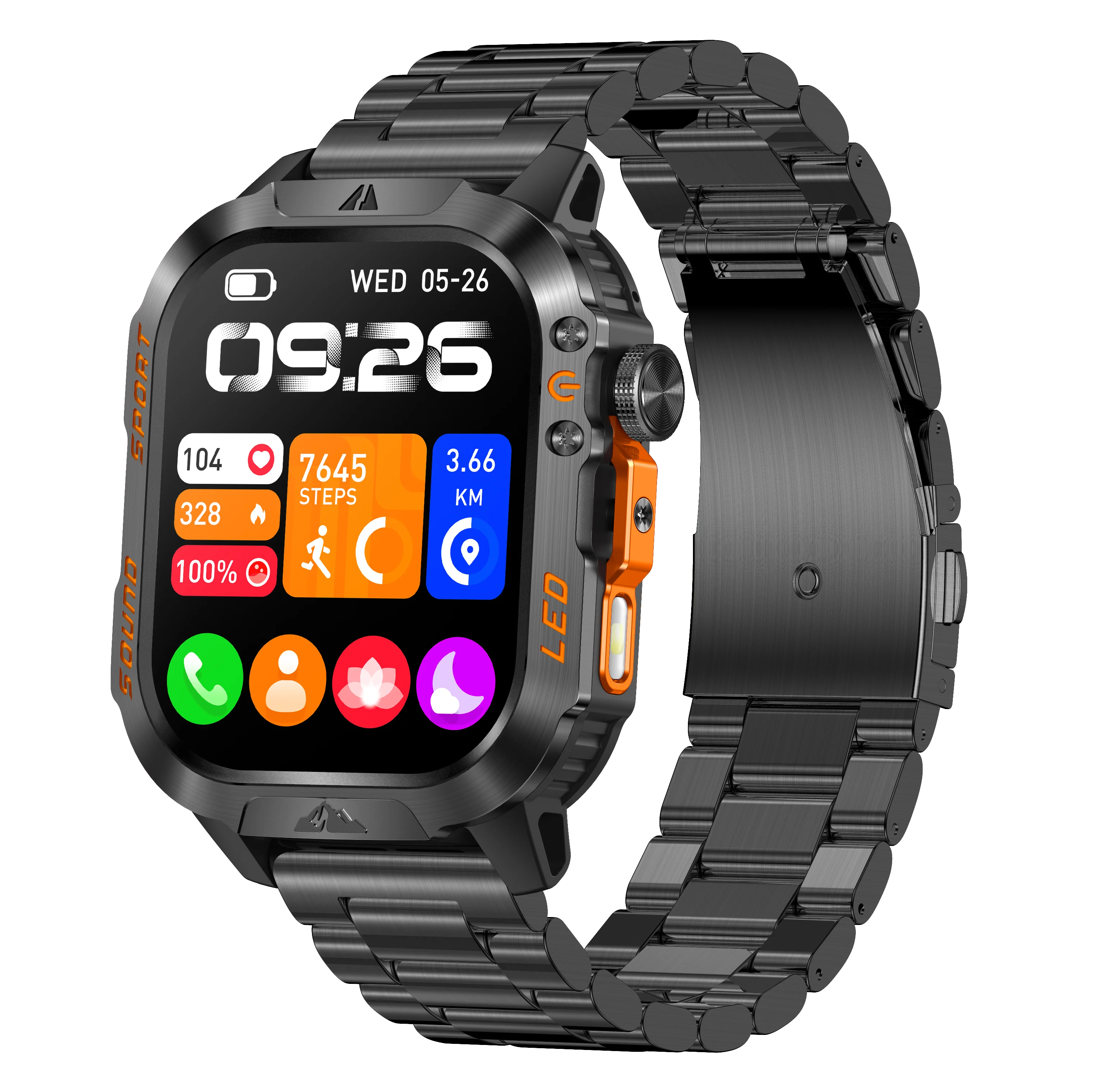 New Smart Bracelet Watch Bluetooth Call Heart Rate Blood Oxygen Pressure Weather Phyiological Cycle Sports Tracker