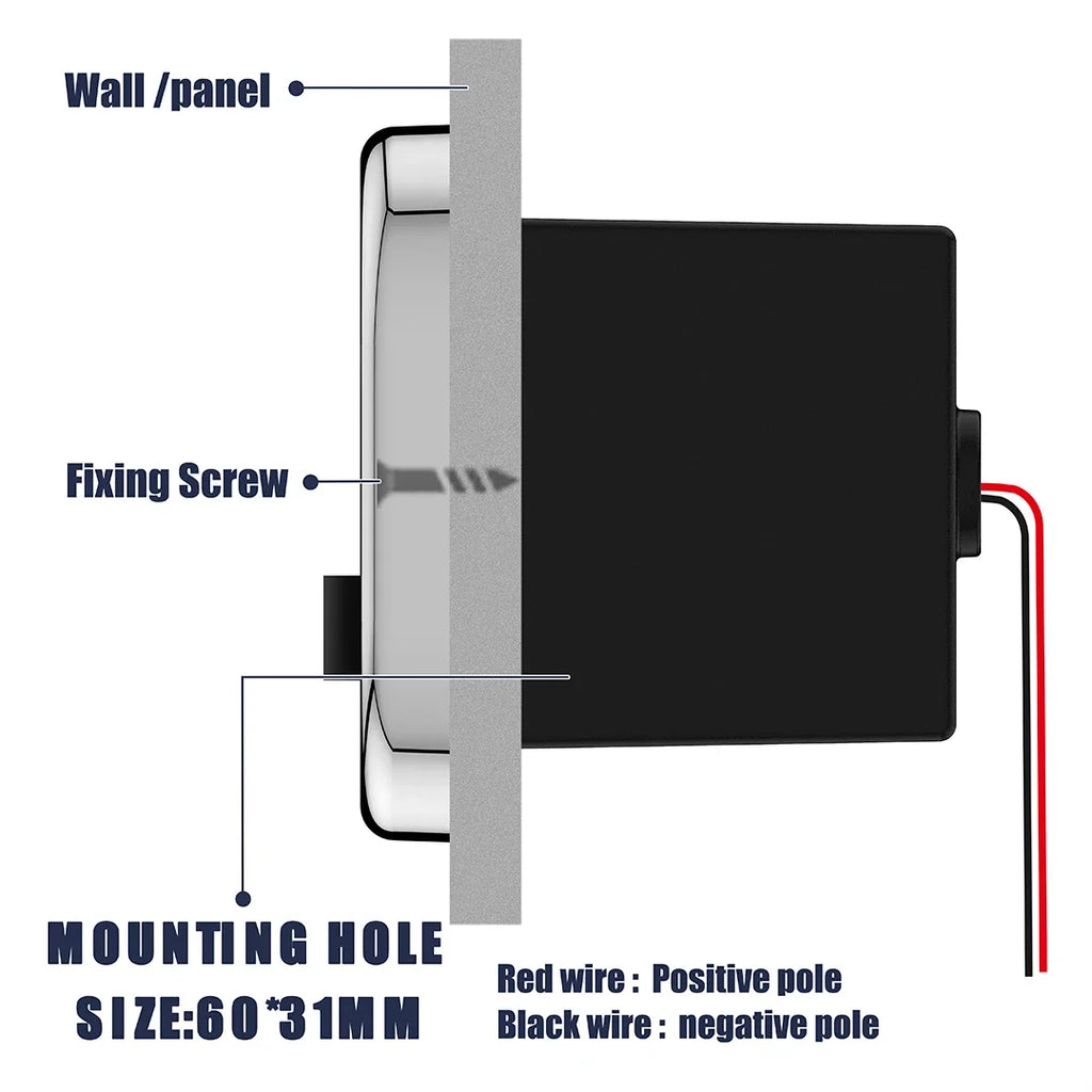 76W Dual PD Dual QC3.0 Type C USB Quick Charger 3.0 with Switch Fast Charging 4 Ports Power Panel For Bus ATV Car Truck Marine
