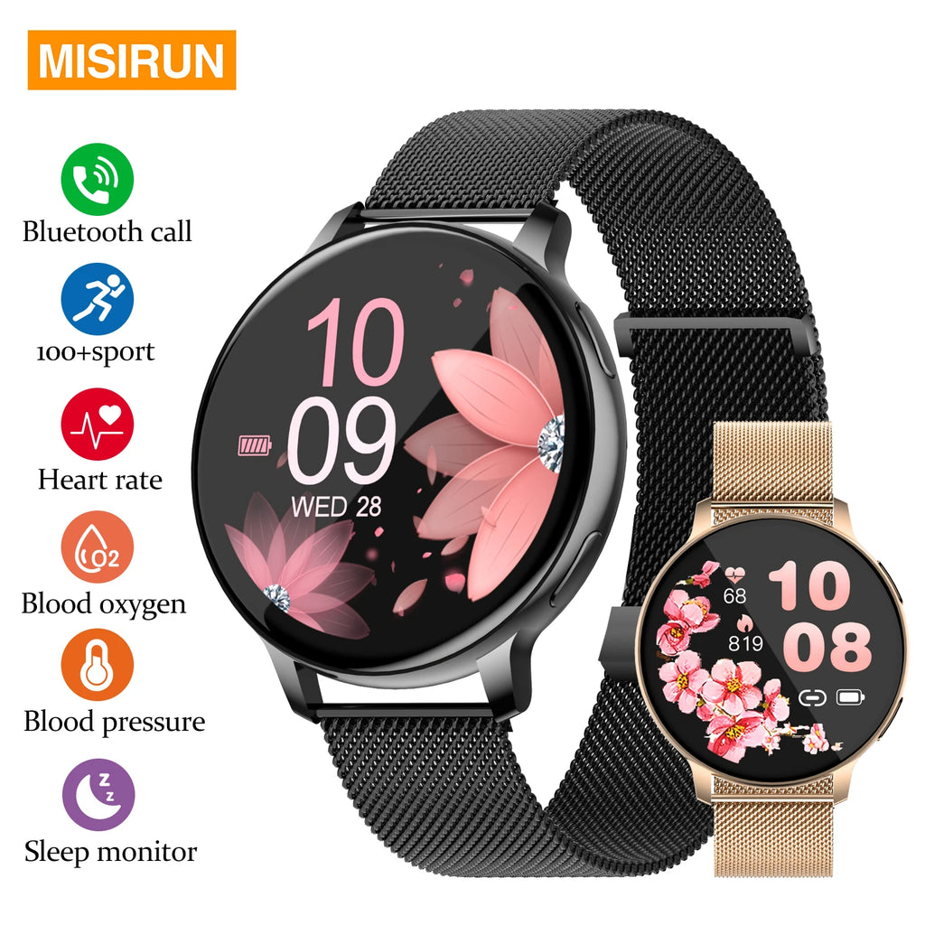 Women Smart Watch Blood Pressure Heart Rate Health Monitor Bluetooth Call Waterproof Ladies Fashion Smartwatch for Android IOS