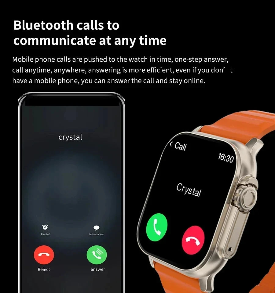 LAXASFIT Smartwatch Bluetooth Talk Smartwatch Message Alert Heart Rate Monitor Sports Watch for Android IOS Men Women