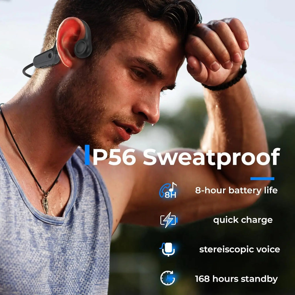 Wireless Bone Conduction Earphones Bluetooth 5.3 Sports Headphones Ear Hook Headsets for Running Driving