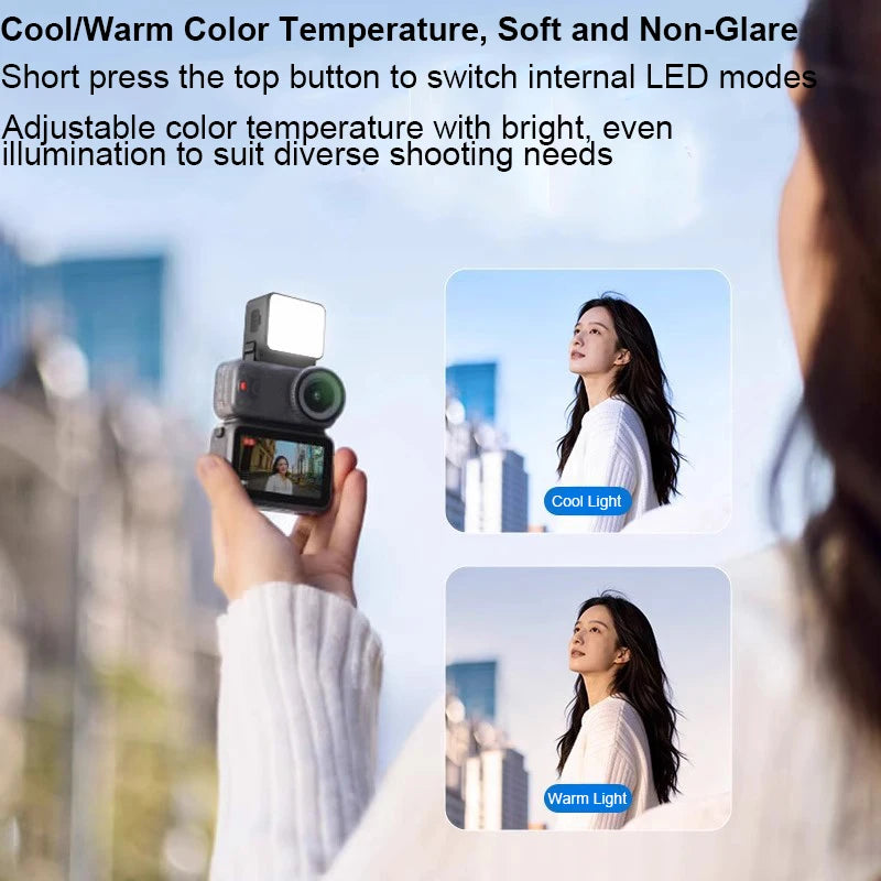 IPX4 Vlogging Light Mini LED Action Camera Video Light Magnetic Photography Lighting for DJI Osmo OsmoCamera Cage Accessories
