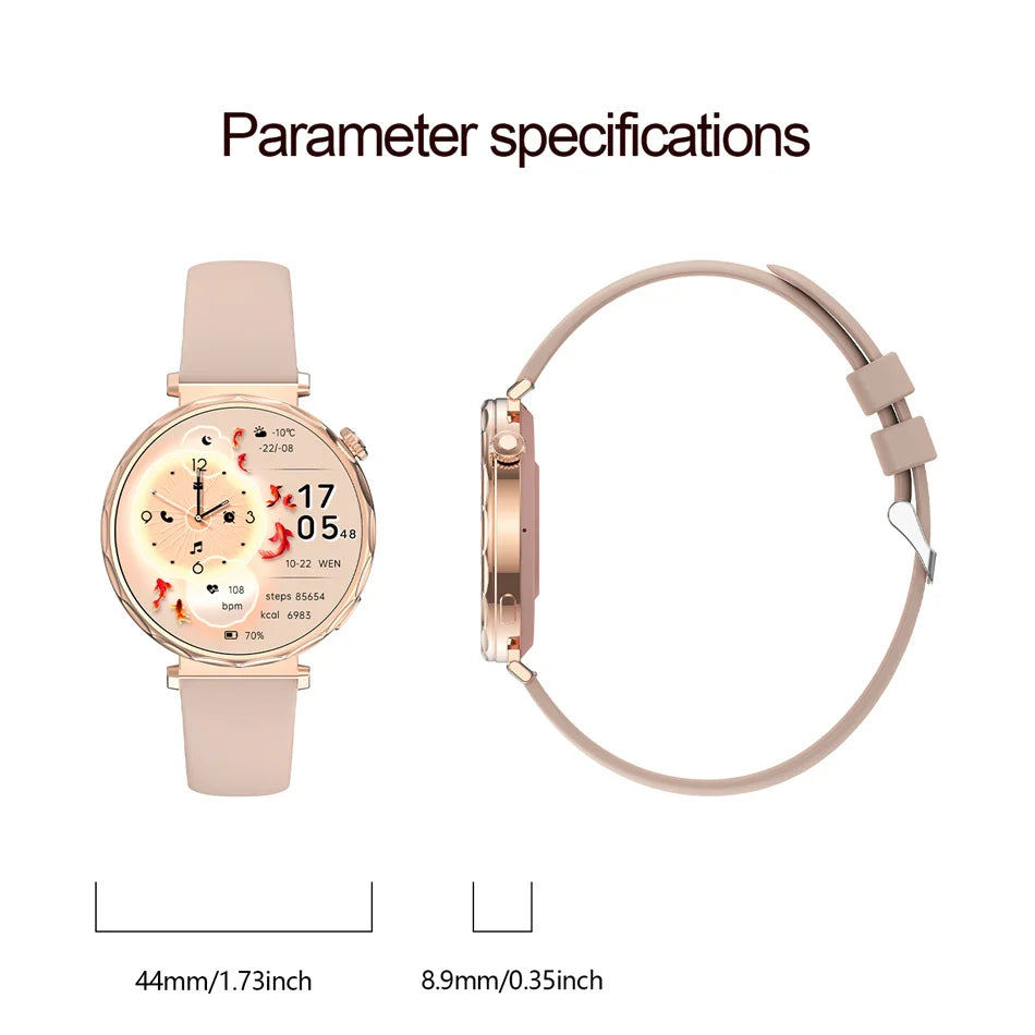 Bluetooth Call Smartwatches Ladies AMOLED HD Screen Heart Rate Monitor Bluetooth Call IP68 Waterproof Smart Watch 2025 New