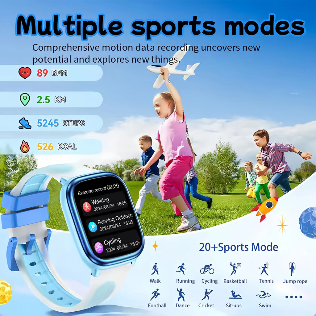New Smartwatch BT Call Health&Sleep Monitoring 1.83''HD Screen Kids Smart Watch Waterproof Fashoin Sports Bracelet For Women Men