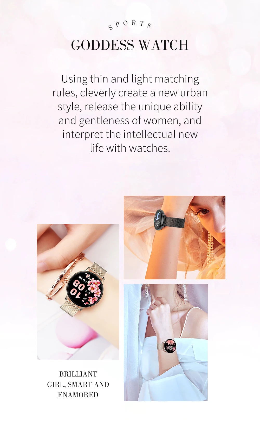 Women Smart Watch Blood Pressure Heart Rate Health Monitor Bluetooth Call Waterproof Ladies Fashion Smartwatch for Android IOS
