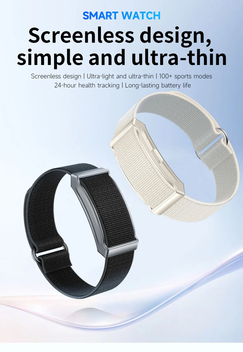 2025 New Screenless Smart Watch Men Sport Outdoors Fitness Tracker Heart Rate Monitor IP68 Waterproof Smartwatch For Andrio iOS