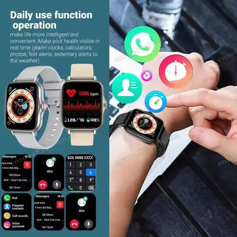 New Smart Watch For Android IOS 1.83Inch Color Screen Bluetooth Call Blood Oxygen/Pressure Monitoring Smart Watch Women Men MA27