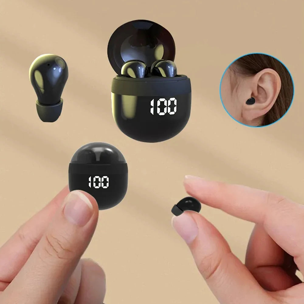 Sleep Invisible Bluetooth Earphone Mini Wireless Headphones IPX5 Waterproof HiFi Stereo Noise Cancelling In Ear Headset Earbuds