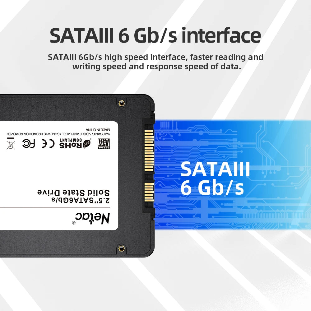 Netac 128gb 256gb 512gb 1tb 2tb SSD SATA SATA3 2.5 Inch Internal Solid State Hard Drive Disk SSD for Desktop Laptop