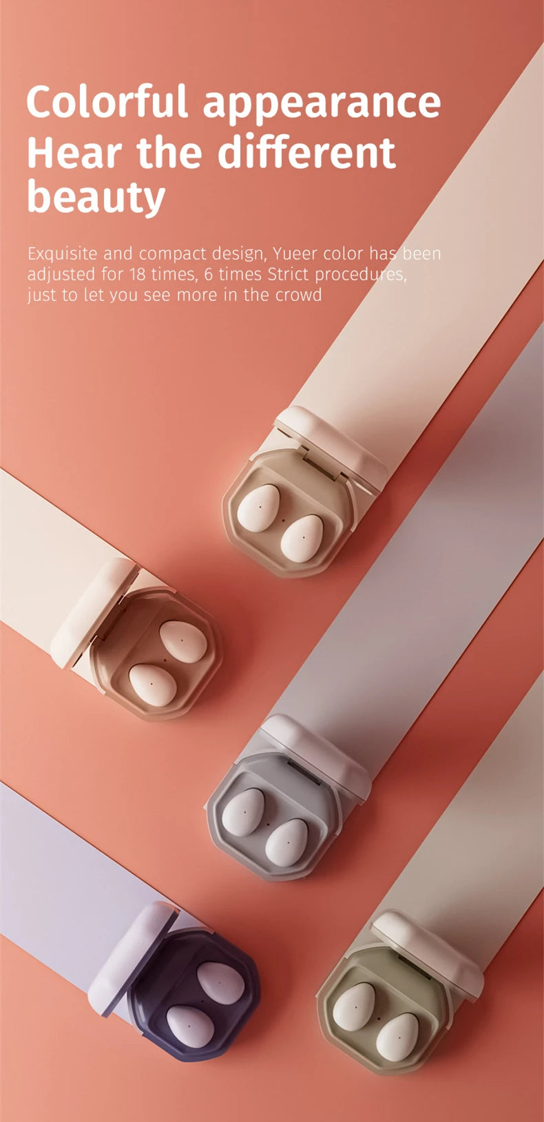 Mini Invisible Bluetooth Earphones TWS Wireless Headphones HiFi Stereo Headsets with Mic Mini Sleep Earbuds for All Smart Phone