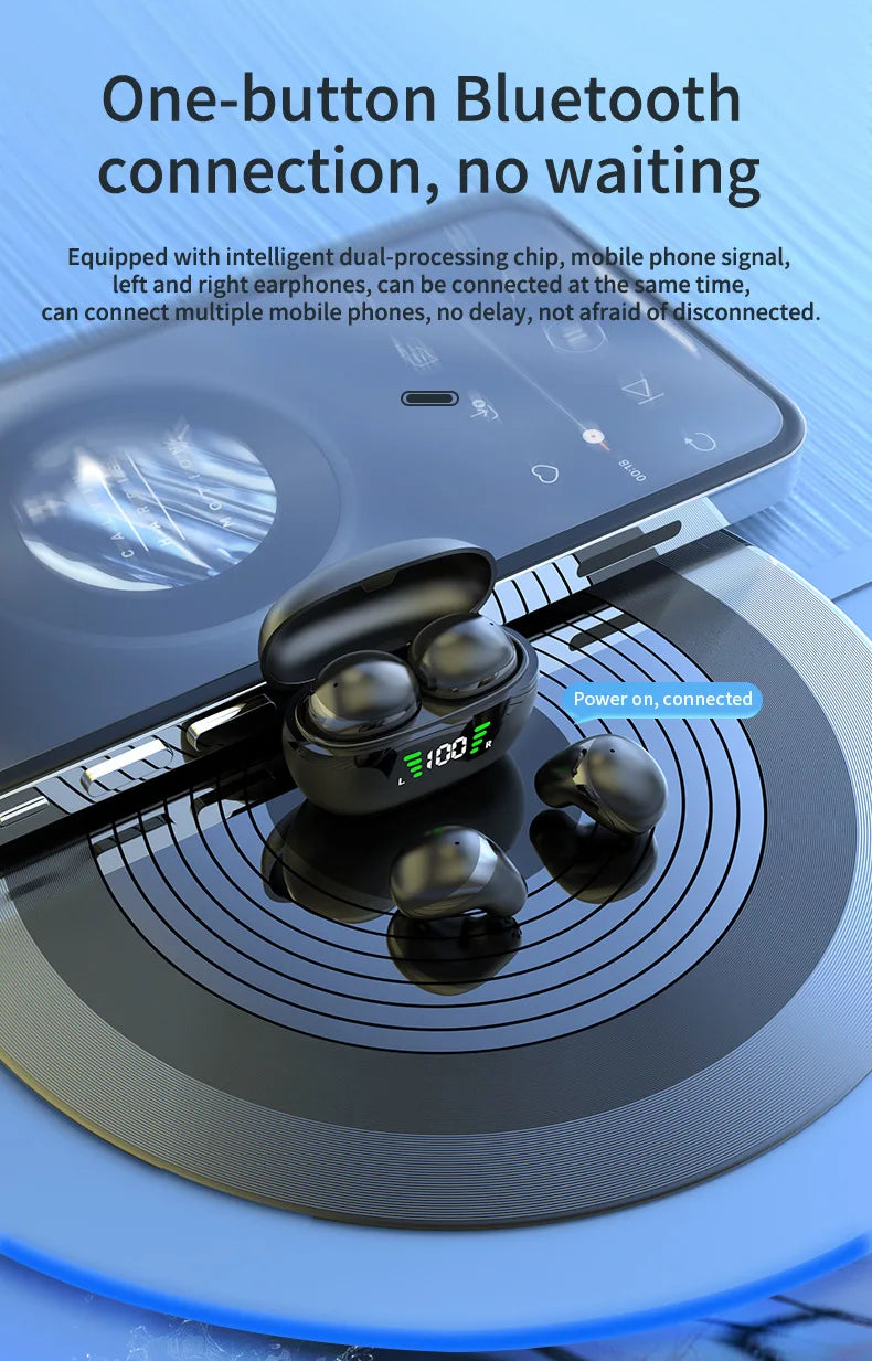 Mini Invisible Wireless Earphone TWS Bluetooth 5.3 Sleep Headphone Hidden Earbuds Waterproof Noise Reduction HiFi Sports Headset