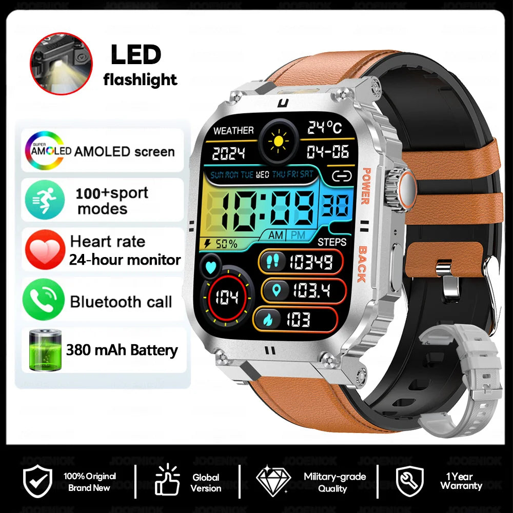 Outdoor Military Smartwatch Men GPS Sports Android iOS 1.91-inch Touch Screen Bluetooth Call Waterproof Smart Watch Android IOS