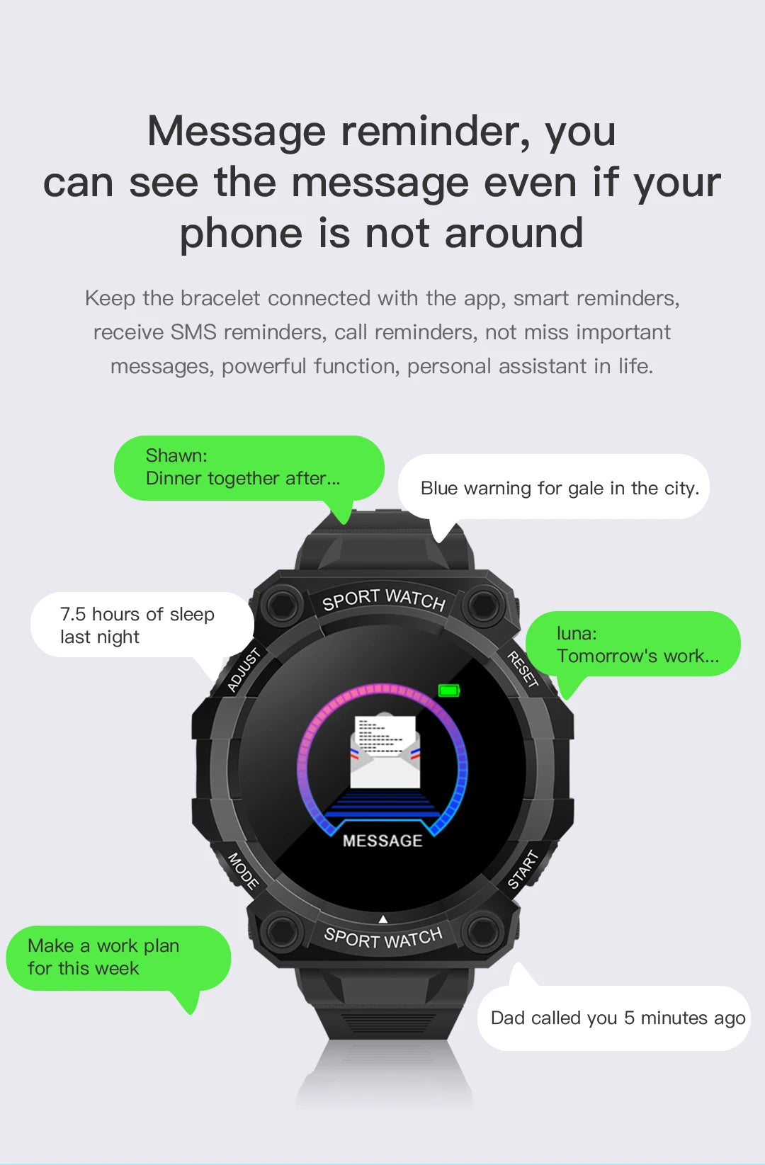 New Smart watch Men Women Heart Rate Blood Pressure Monitoring Bluetooth Smartwatch Fitness Tracker Watch Sport For Android Ios
