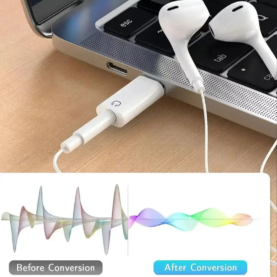 In-line Docking Station Set: USB/Type-C Dual-Port 3.0 Hub + Type-C to 3.5mm Headphone Adapter