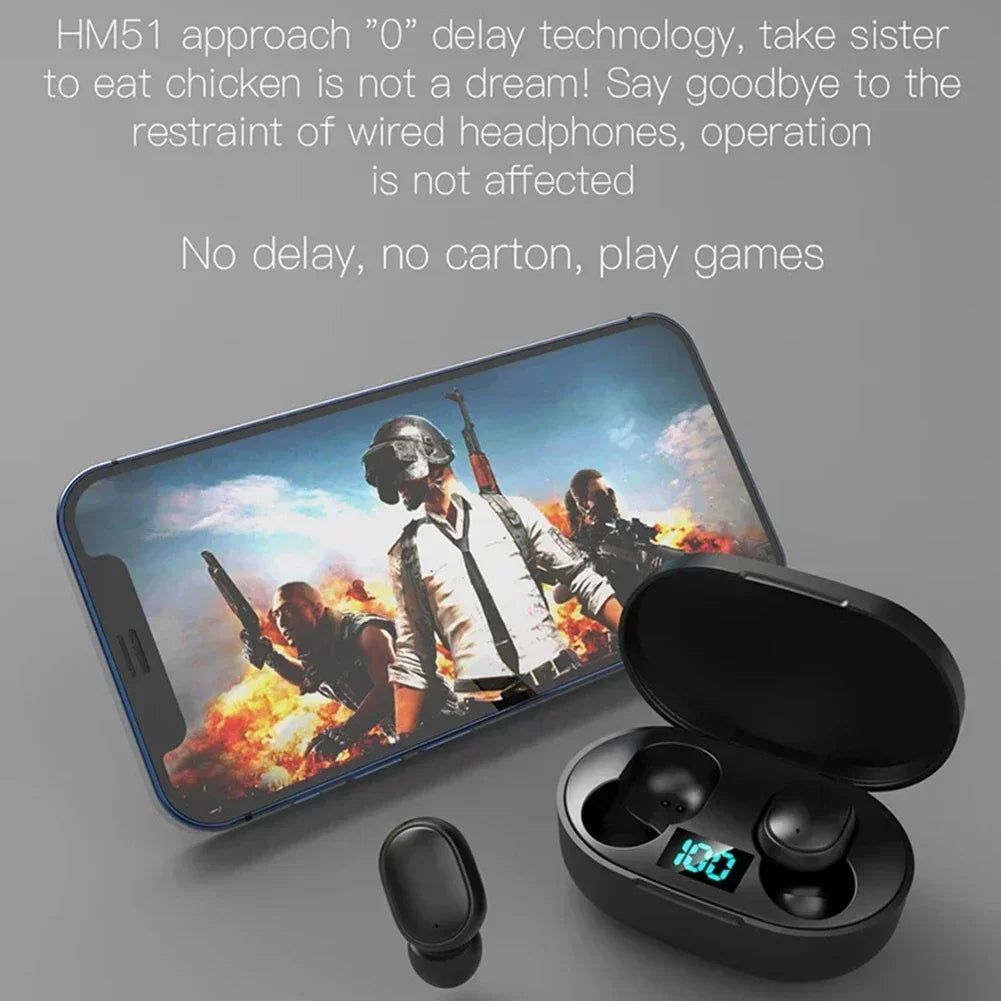 2026 New E6S Wireless Earbuds Noise Canceling Waterproof Ear Buds in-Ear Stereo Headphones with LED Display Charging Case