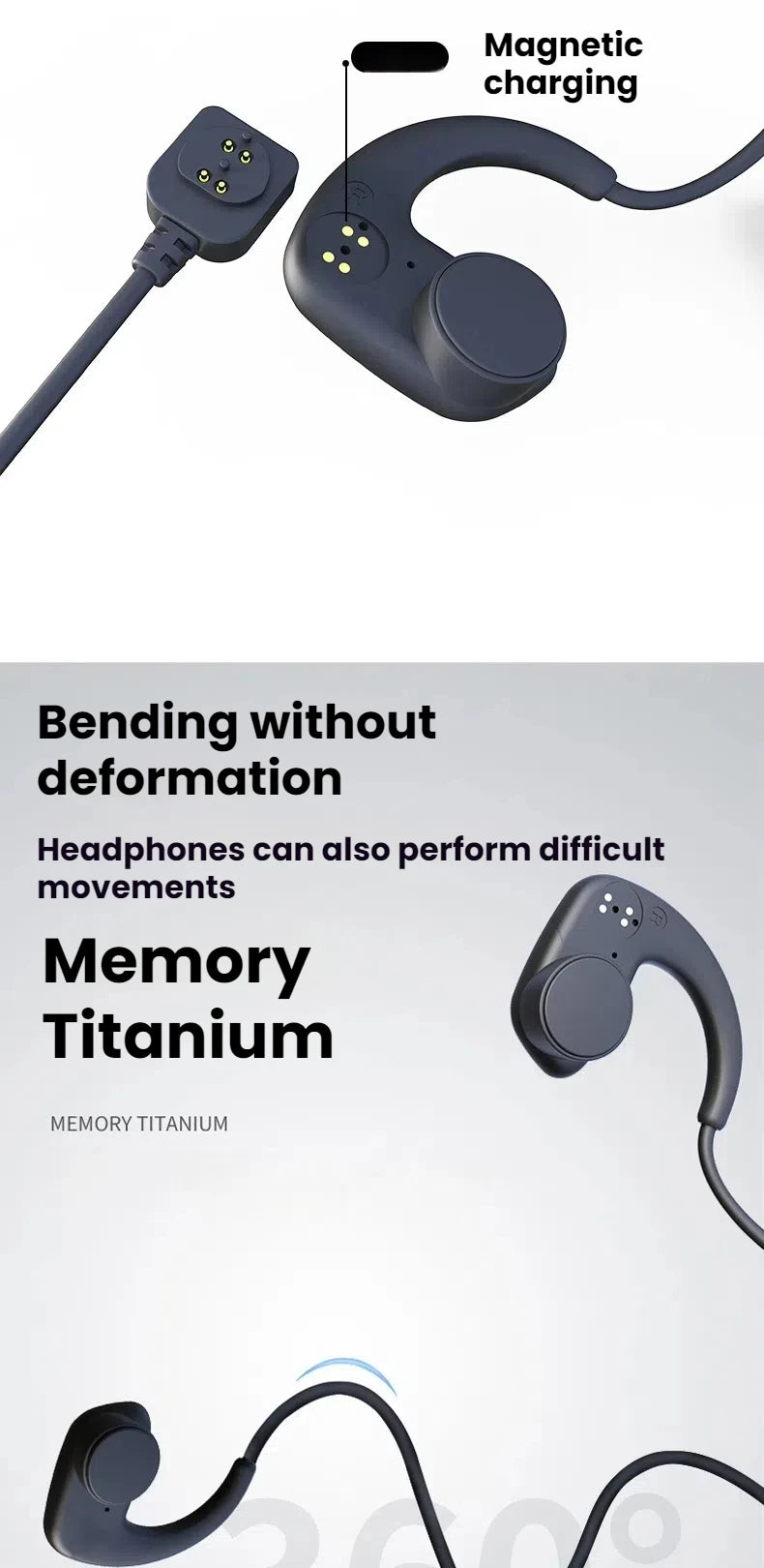 Waterproof Bluetooth IPX8 Bone Conduction Headphones Wireless Sports Earphones with 32GB Storage for Running, Diving, Swimming