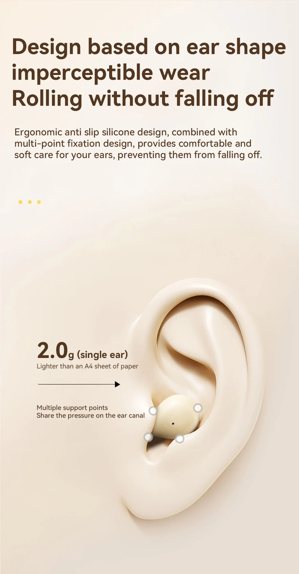 Mini Sleep Earbuds Wireless Headphones TWS Bluetooth 5.4 Earphones HIFI Stereo Noise Reduction Invisible Heasets For Home Work